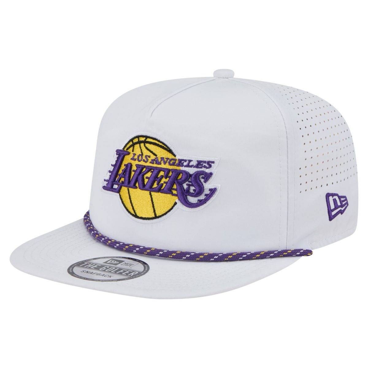 Official Los Angeles Lakers mens los angeles lakers new era white performance rope golfer adjustable hat | Lakers Shop