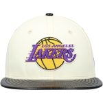 Official Los Angeles Lakers mens los angeles lakers new era whiteblack faux leather visor two-tone 59fifty fitted hat | Lakers Shop