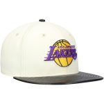 Official Los Angeles Lakers mens los angeles lakers new era whiteblack faux leather visor two-tone 59fifty fitted hat | Lakers Shop