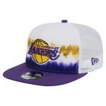 Official Los Angeles Lakers mens los angeles lakers new era whitepurple dip-dye 9fifty a-frame trucker snapback hat | Lakers Shop