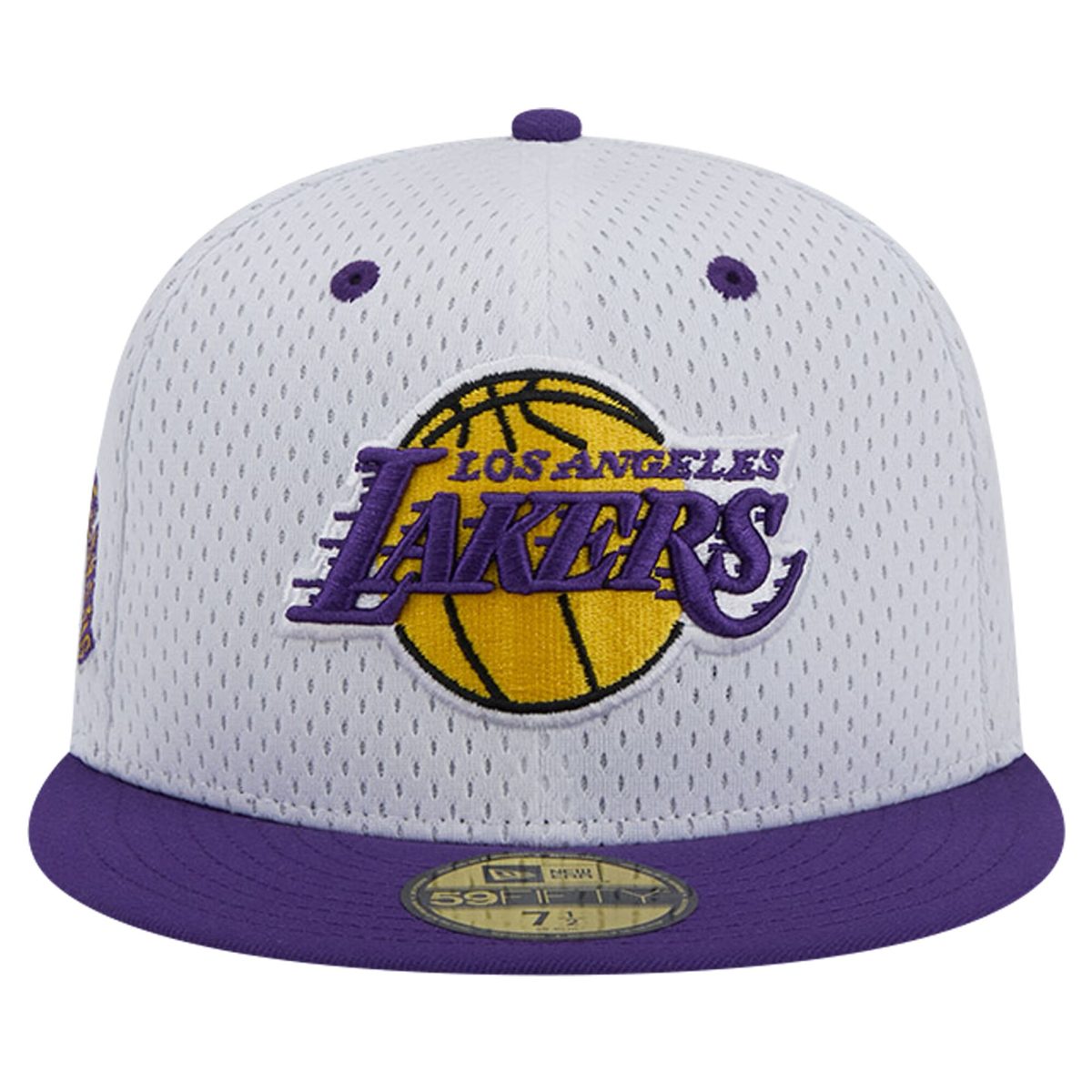 Official Los Angeles Lakers mens los angeles lakers new era whitepurple throwback 2tone 59fifty fitted hat | Lakers Shop