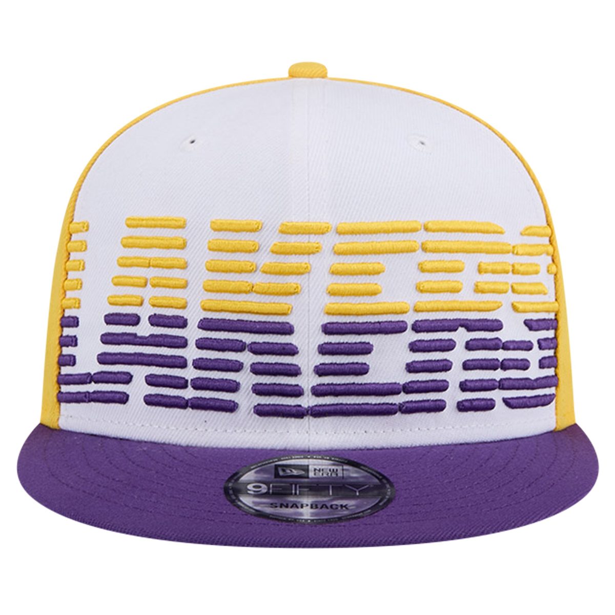 Official Los Angeles Lakers mens los angeles lakers new era whitepurple throwback gradient tech font 9fifty snapback hat | Lakers Shop