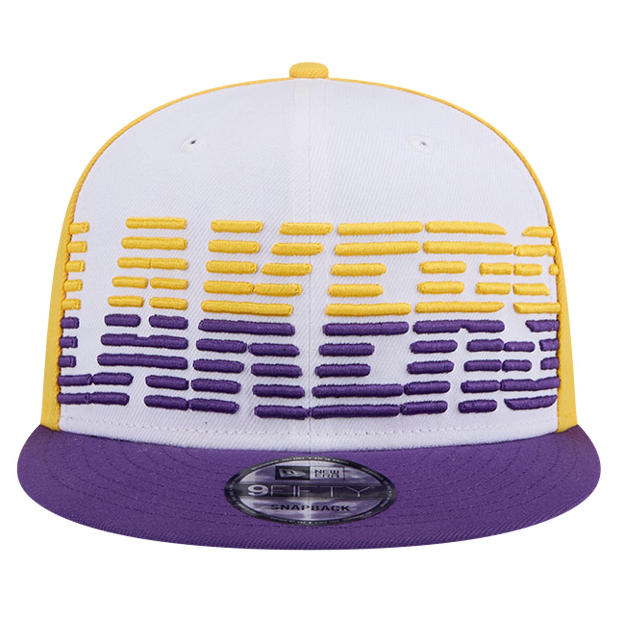 Official Los Angeles Lakers mens los angeles lakers new era whitepurple throwback gradient tech font 9fifty snapback hat | Lakers Shop