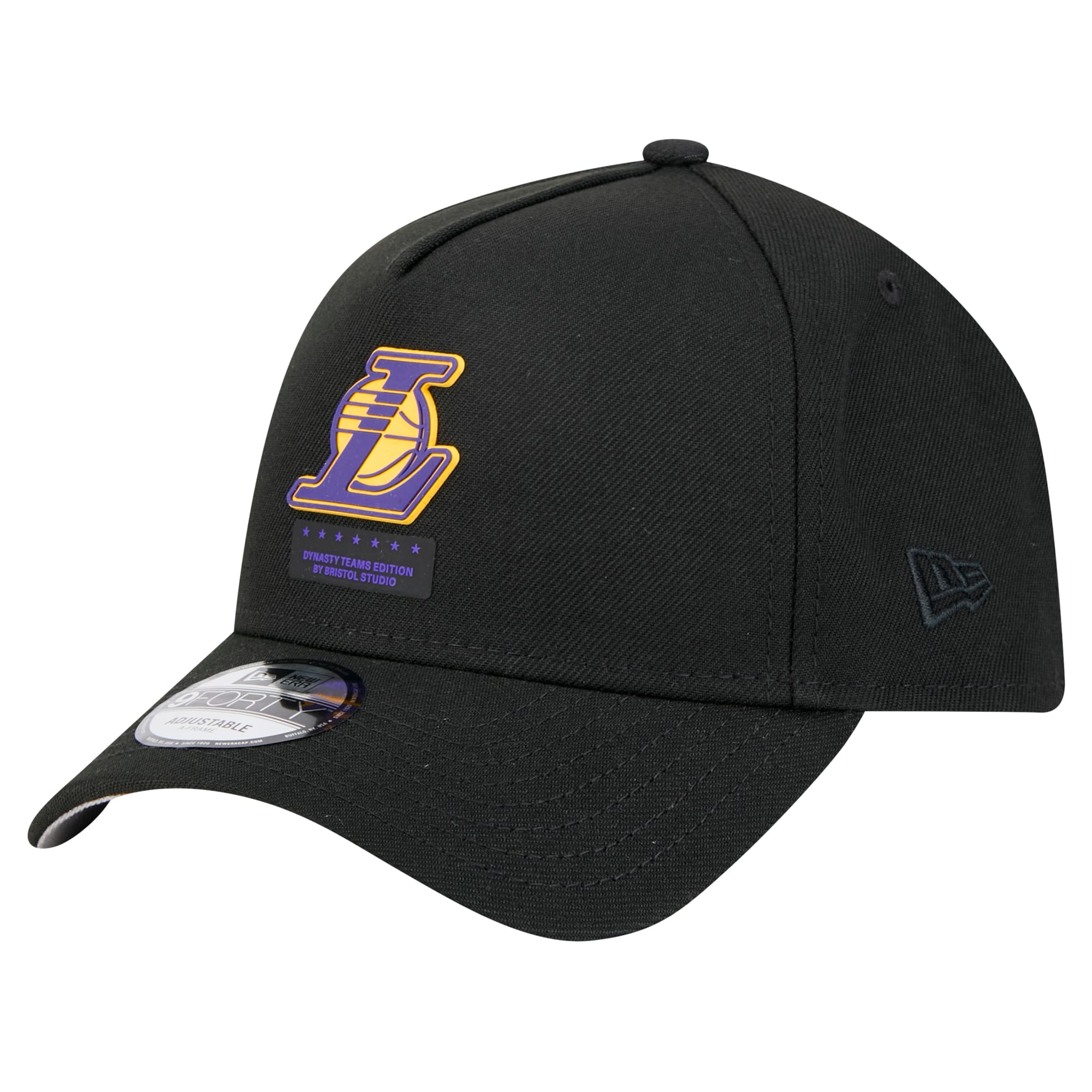 Official Los Angeles Lakers mens los angeles lakers new era x bristol studio black dynasty edition 9forty a-frame adjustable hat | Lakers Shop
