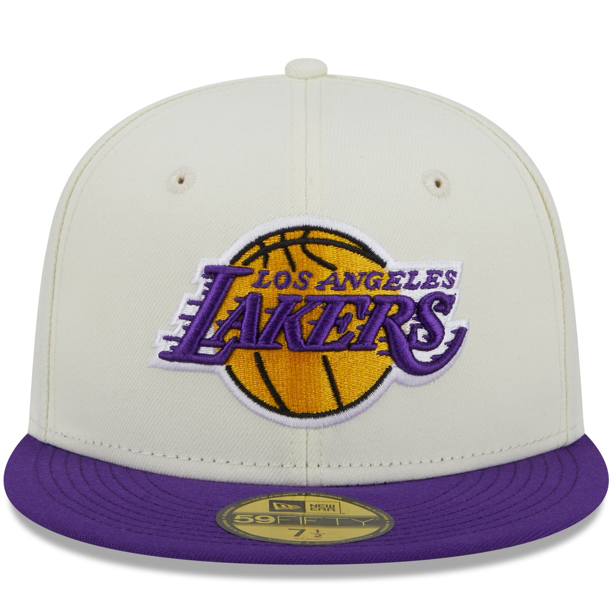 Official Los Angeles Lakers mens los angeles lakers new era x staple creampurple nba x staple two-tone 59fifty fitted hat | Lakers Shop