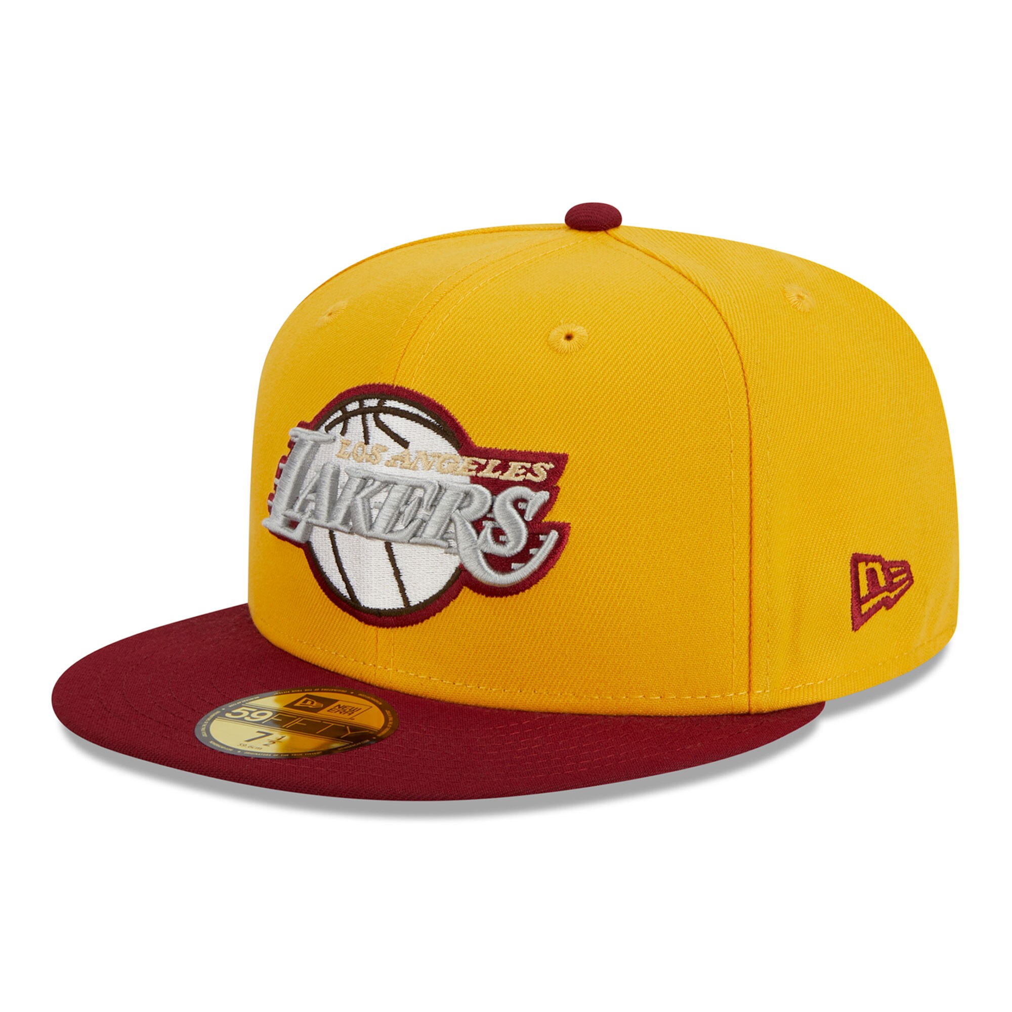 Official Los Angeles Lakers mens los angeles lakers new era yellowred fall leaves 2-tone 59fifty fitted hat | Lakers Shop