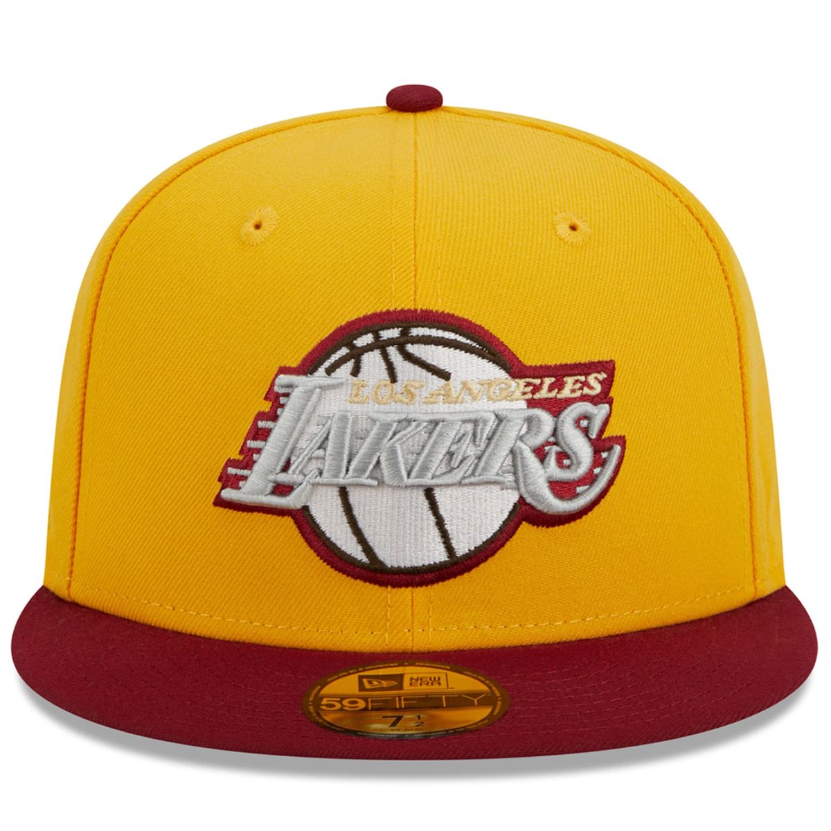 Official Los Angeles Lakers mens los angeles lakers new era yellowred fall leaves 2-tone 59fifty fitted hat | Lakers Shop