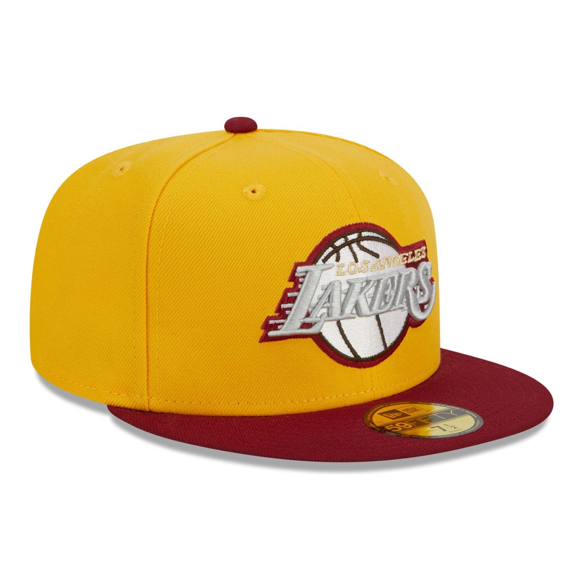 Official Los Angeles Lakers mens los angeles lakers new era yellowred fall leaves 2-tone 59fifty fitted hat | Lakers Shop