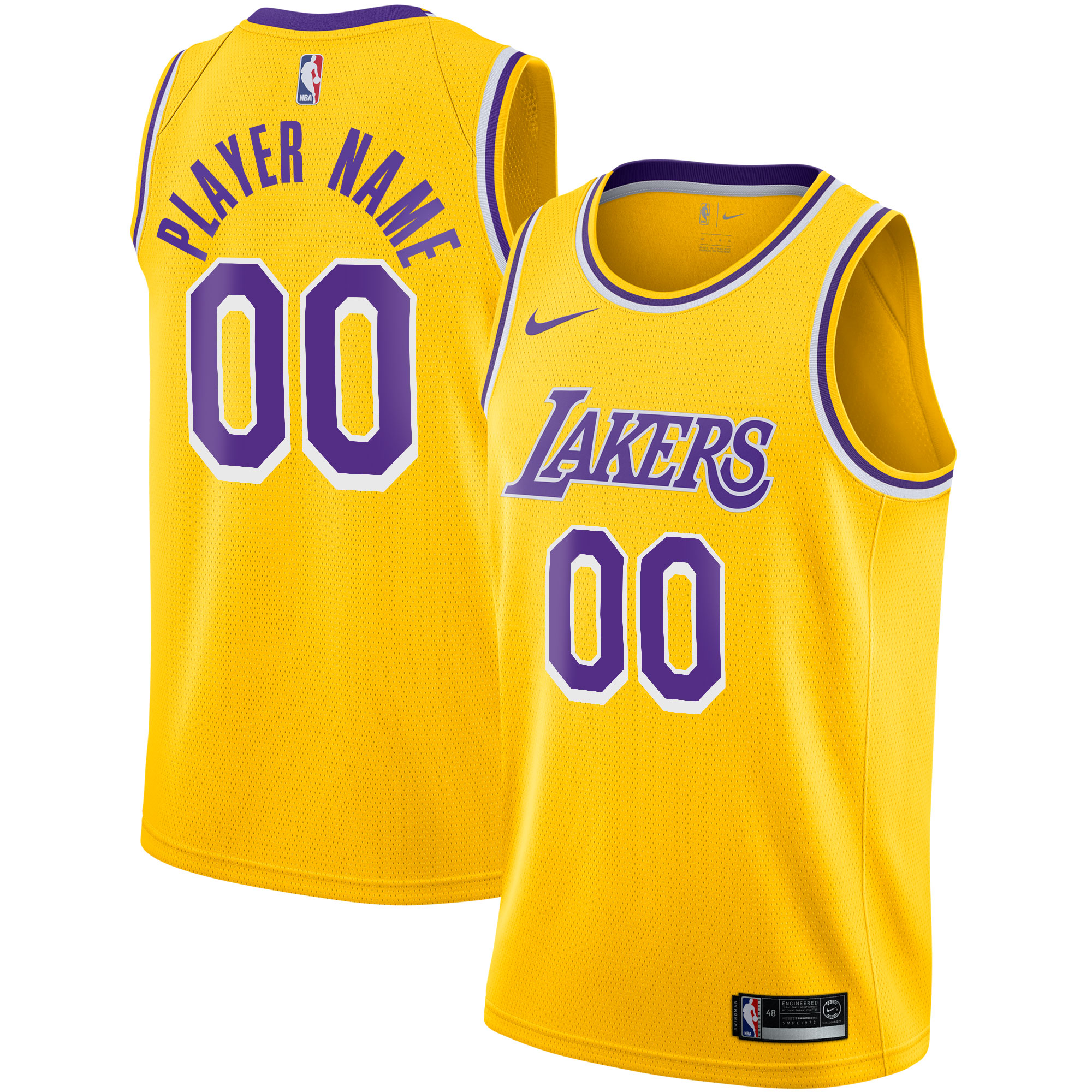 Official Los Angeles Lakers mens los angeles lakers nike gold 202021 swingman custom jersey – icon edition | Lakers Shop