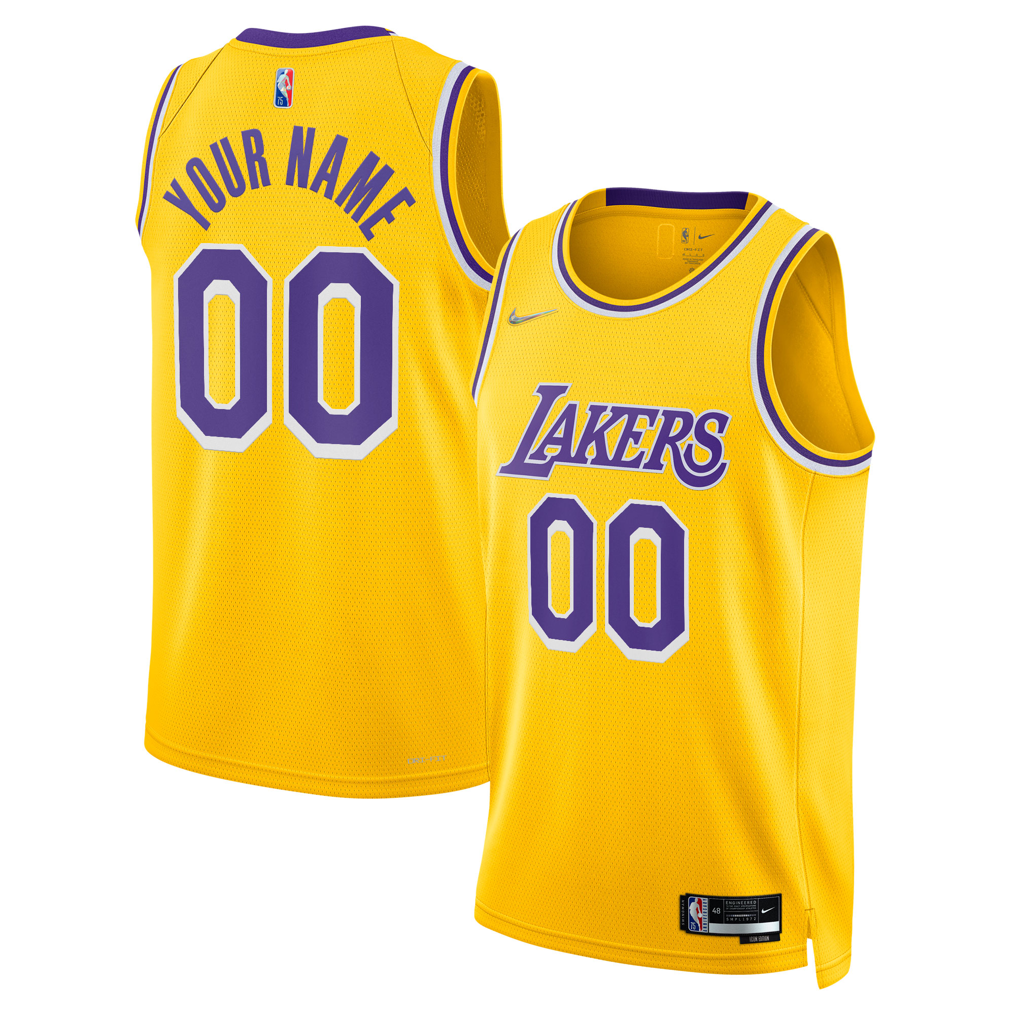 Official Los Angeles Lakers mens los angeles lakers nike gold 202122 diamond swingman custom jersey – icon edition | Lakers Shop