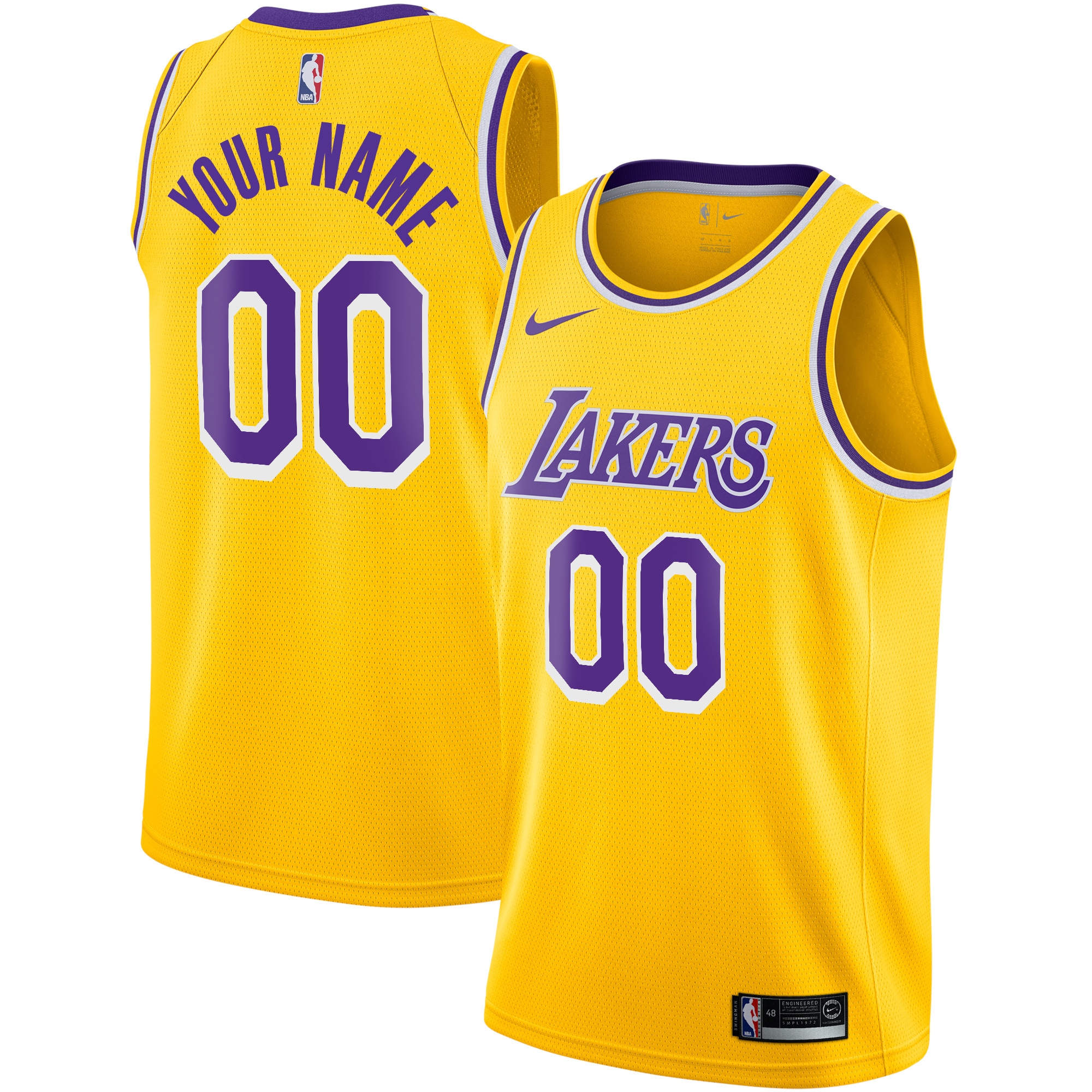 Official Los Angeles Lakers mens los angeles lakers nike gold custom swingman jersey – icon edition | Lakers Shop
