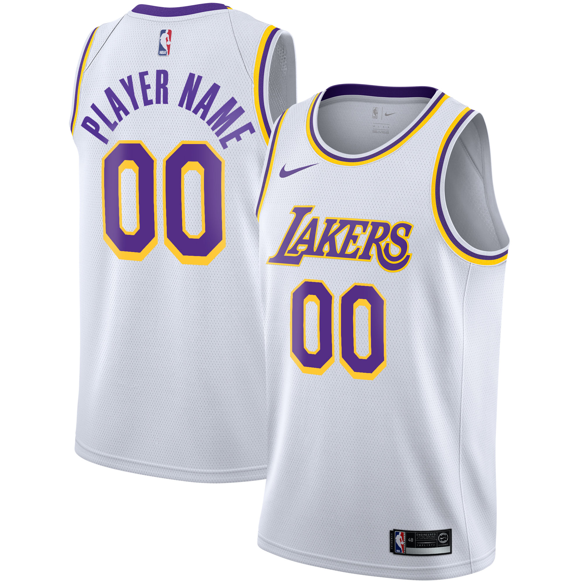 Official Los Angeles Lakers mens los angeles lakers nike white 202021 swingman custom jersey – association edition | Lakers Shop