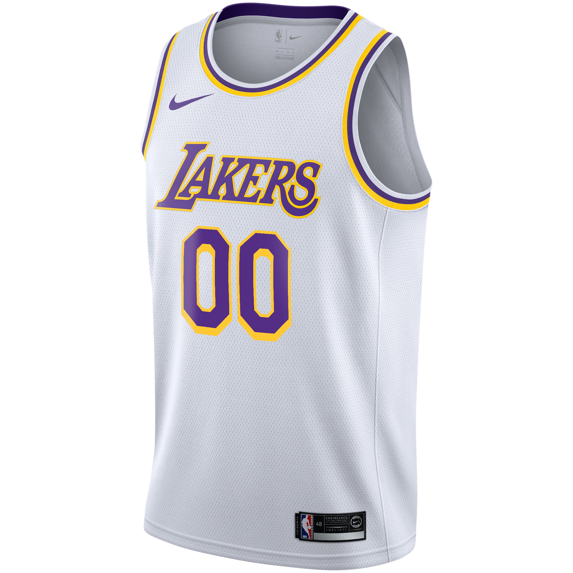 Official Los Angeles Lakers mens los angeles lakers nike white 202021 swingman custom jersey – association edition | Lakers Shop