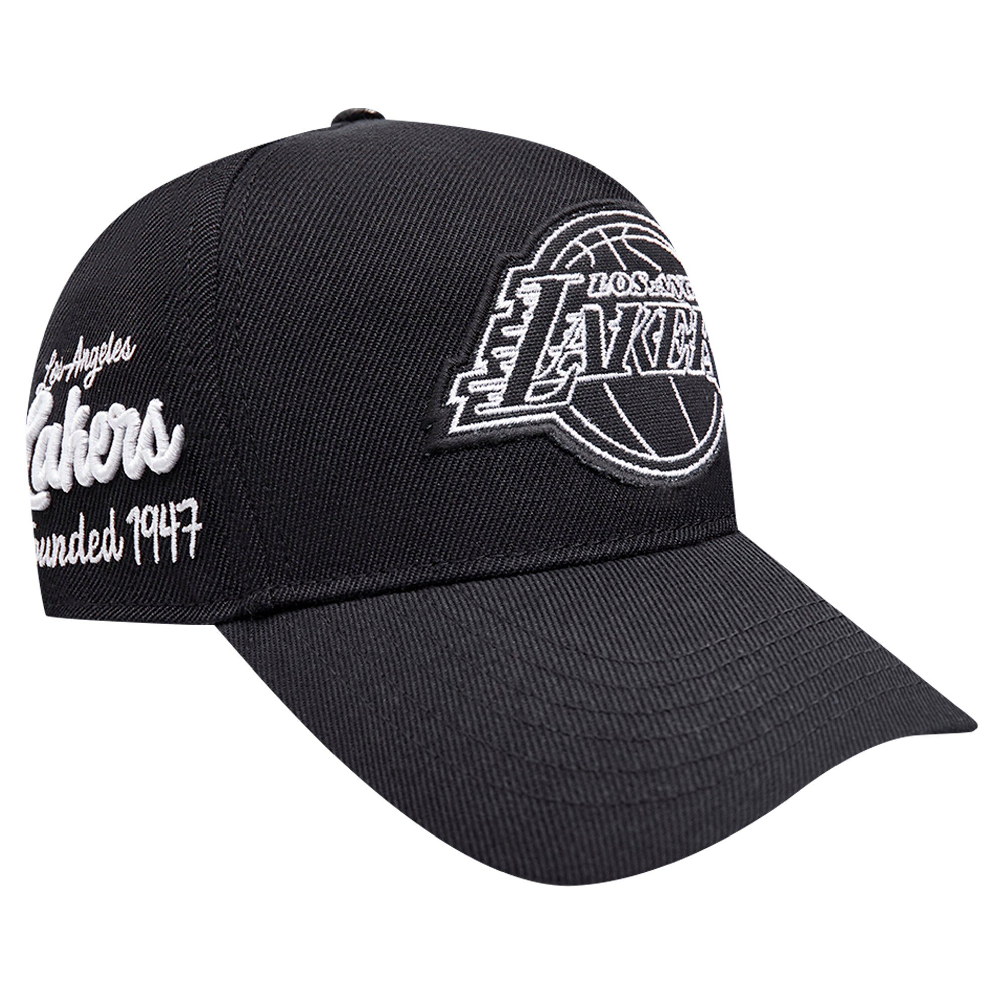 Official Los Angeles Lakers mens los angeles lakers pro standard black paint the city pinch front snapback hat | Lakers Shop