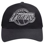 Official Los Angeles Lakers mens los angeles lakers pro standard black paint the city pinch front snapback hat | Lakers Shop