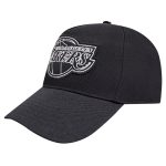Official Los Angeles Lakers mens los angeles lakers pro standard black paint the city pinch front snapback hat | Lakers Shop