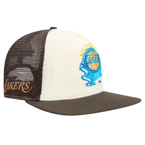 Official Los Angeles Lakers mens los angeles lakers pro standard creambrown glint sunset snapback hat | Lakers Shop