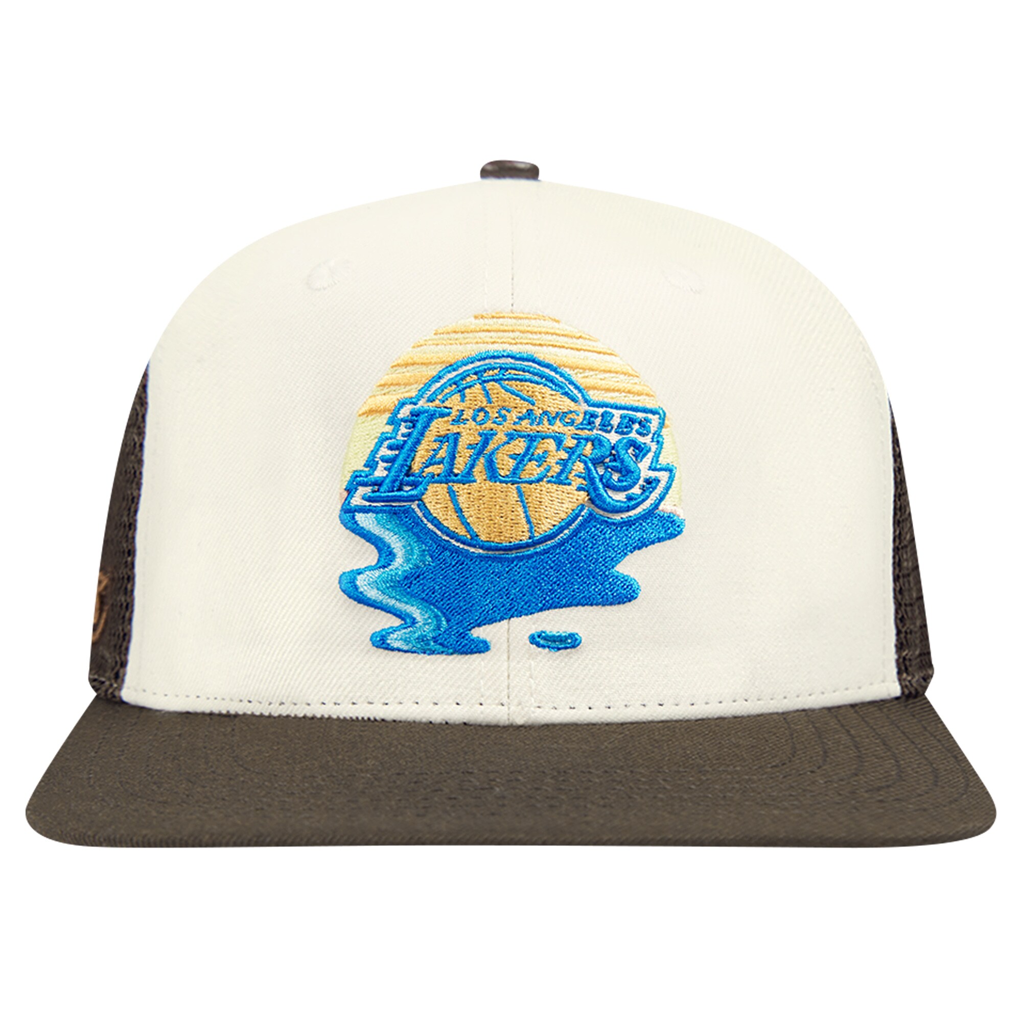 Official Los Angeles Lakers mens los angeles lakers pro standard creambrown glint sunset snapback hat | Lakers Shop