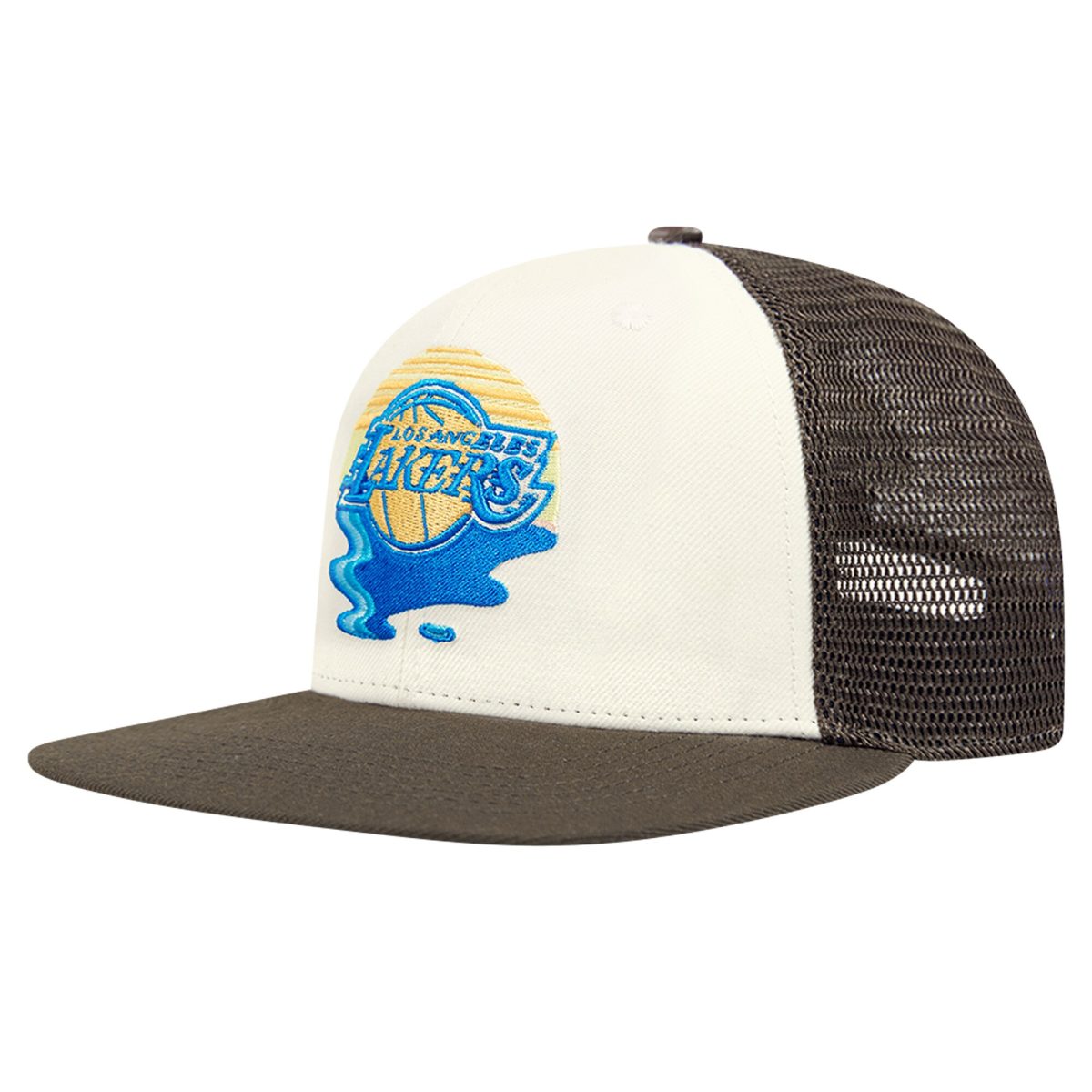 Official Los Angeles Lakers mens los angeles lakers pro standard creambrown glint sunset snapback hat | Lakers Shop