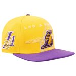 Official Los Angeles Lakers mens los angeles lakers pro standard goldpurple logo morph snapback hat | Lakers Shop