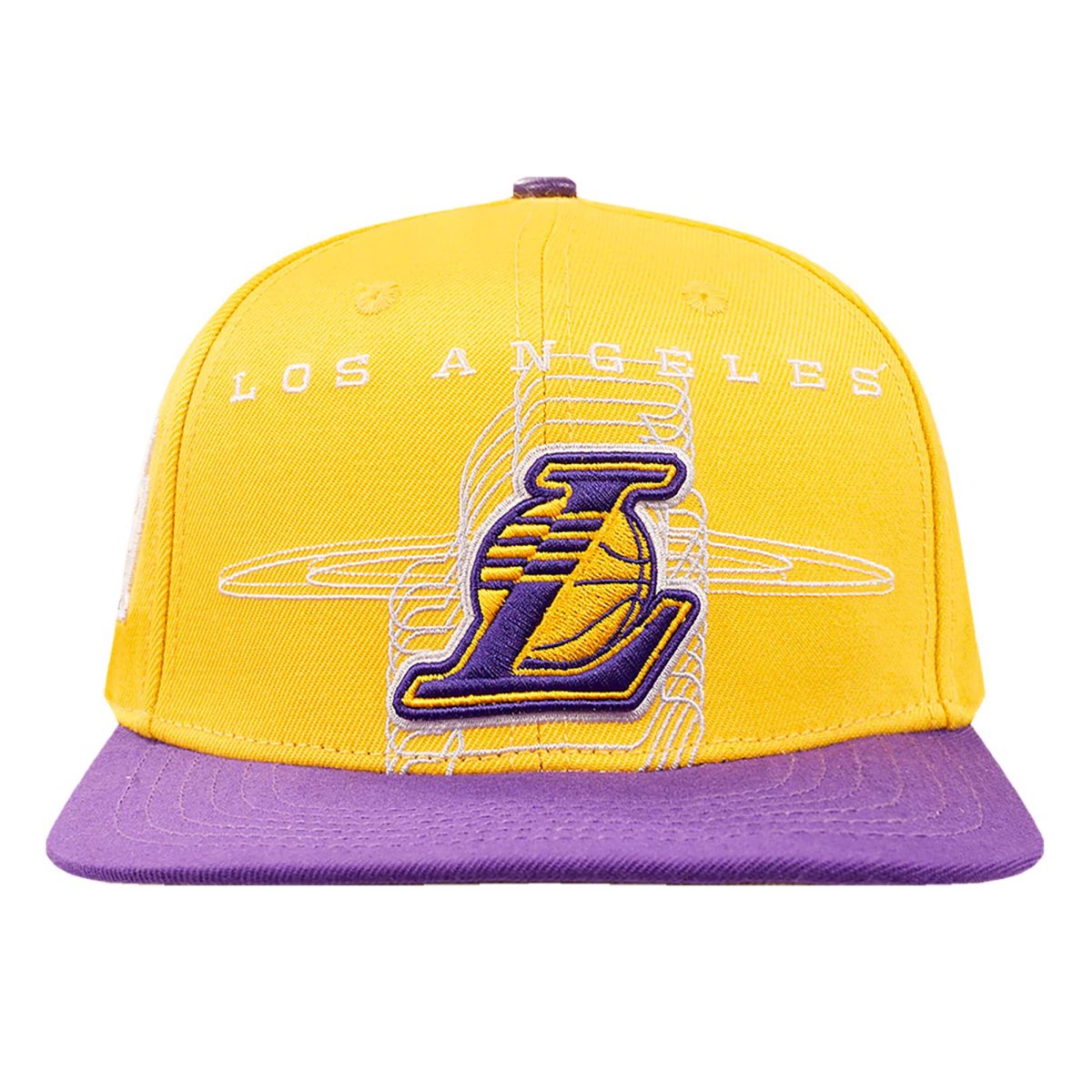 Official Los Angeles Lakers mens los angeles lakers pro standard goldpurple logo morph snapback hat | Lakers Shop