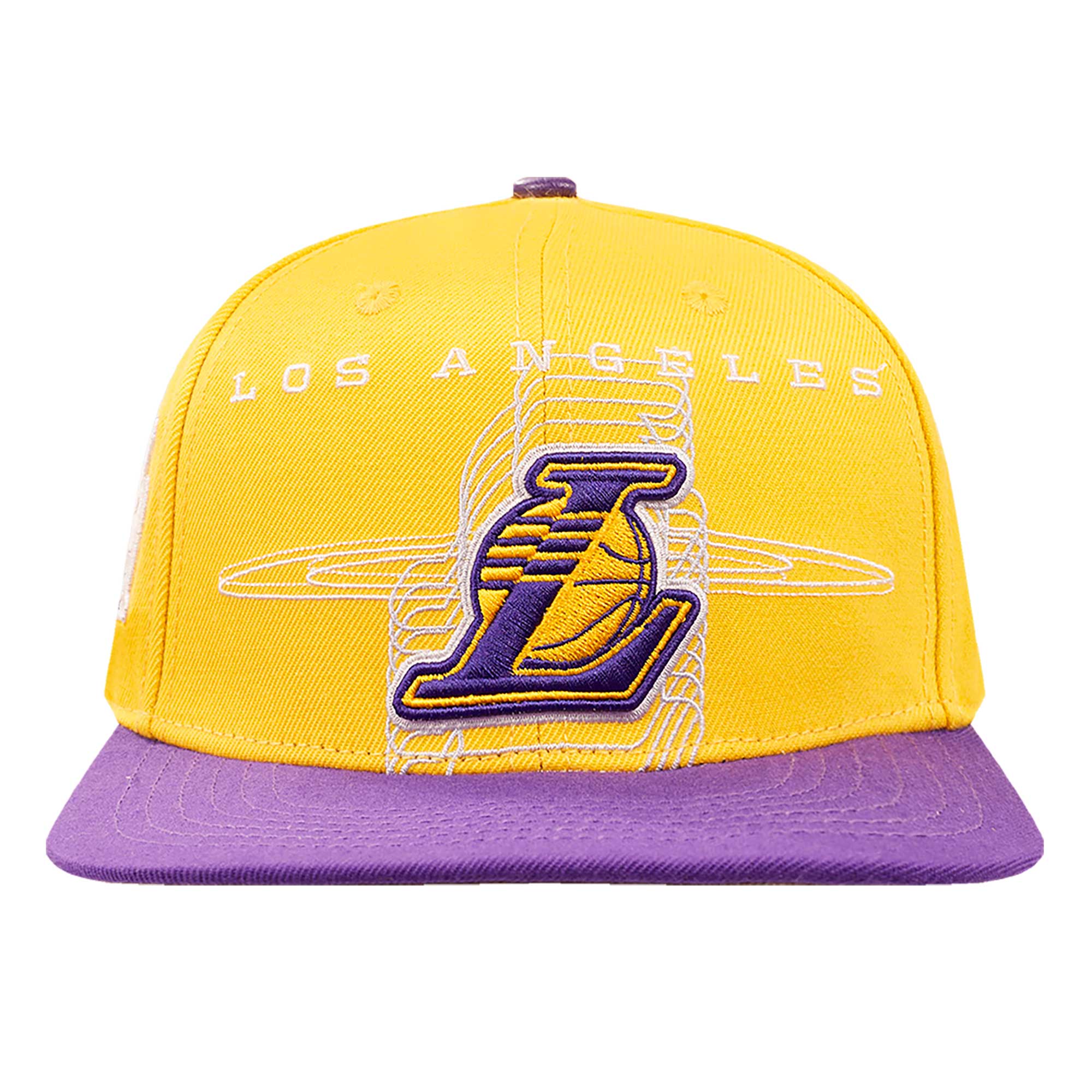 Official Los Angeles Lakers mens los angeles lakers pro standard goldpurple logo morph snapback hat | Lakers Shop
