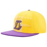 Official Los Angeles Lakers mens los angeles lakers pro standard goldpurple logo morph snapback hat | Lakers Shop