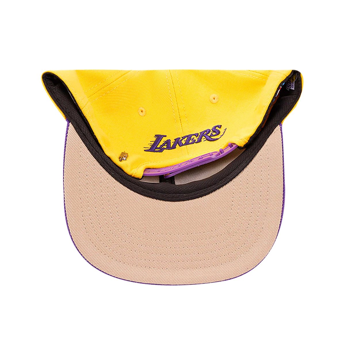 Official Los Angeles Lakers mens los angeles lakers pro standard goldpurple logo morph snapback hat | Lakers Shop
