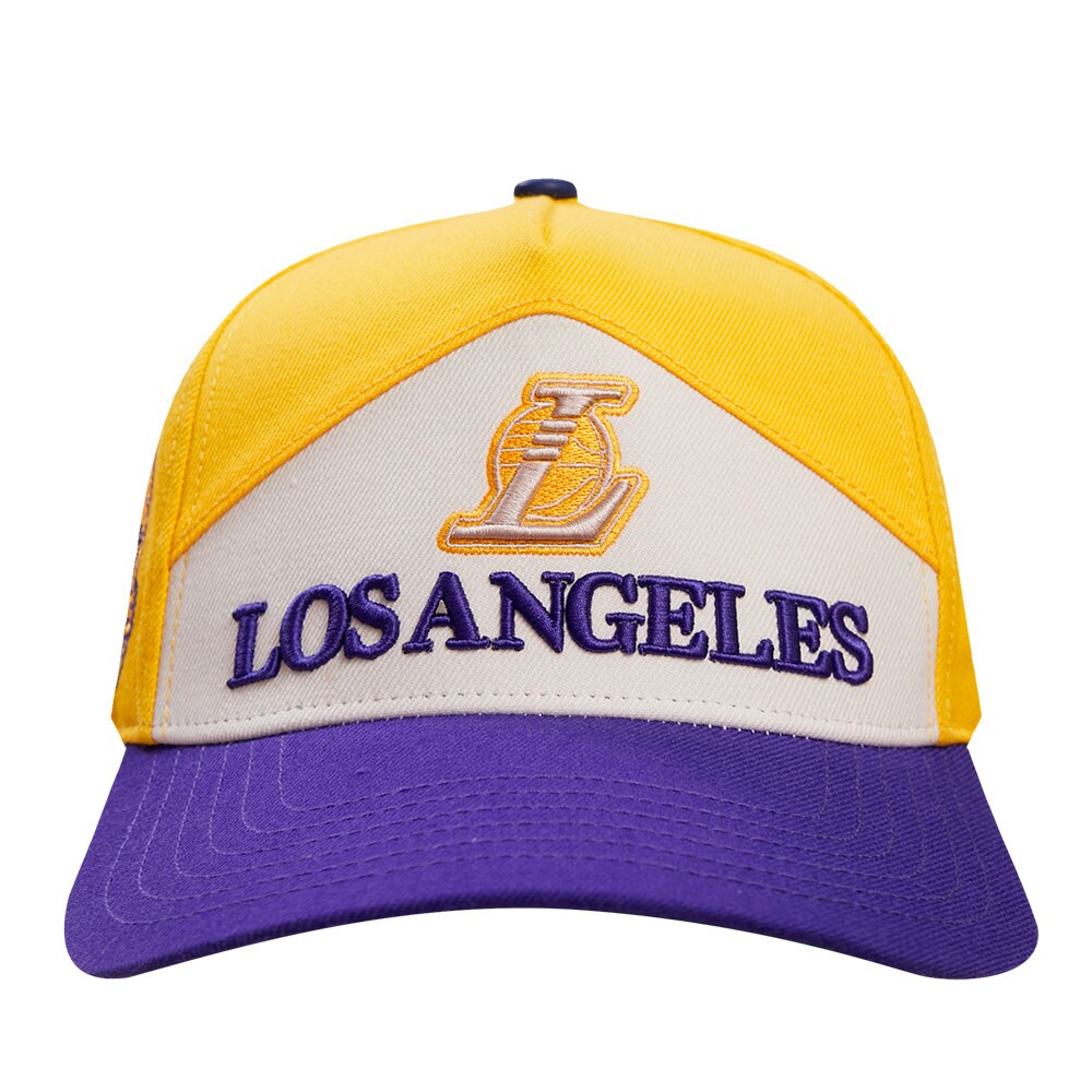 Official Los Angeles Lakers mens los angeles lakers pro standard goldpurple pinch chevron adjustable hat | Lakers Shop