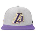 Official Los Angeles Lakers mens los angeles lakers pro standard graypurple classic logo two-tone snapback hat | Lakers Shop