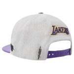 Official Los Angeles Lakers mens los angeles lakers pro standard graypurple classic logo two-tone snapback hat | Lakers Shop