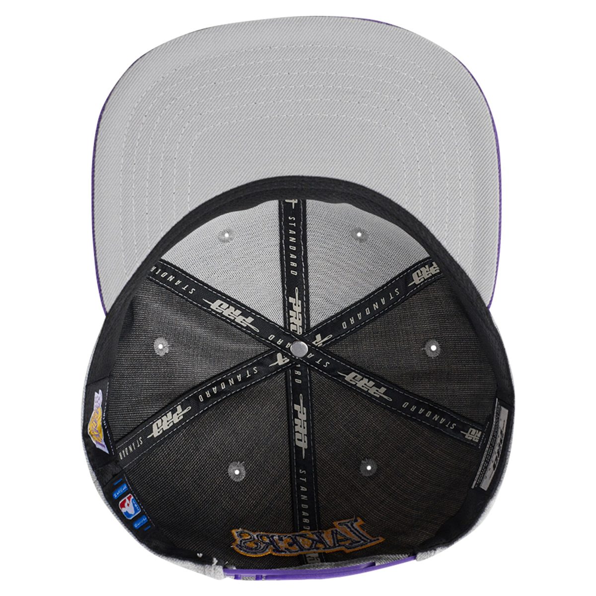 Official Los Angeles Lakers mens los angeles lakers pro standard graypurple classic logo two-tone snapback hat | Lakers Shop