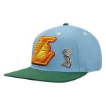 Official Los Angeles Lakers mens los angeles lakers pro standard light bluegreen retro program 2-tone snapback hat | Lakers Shop