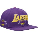 Official Los Angeles Lakers mens los angeles lakers pro standard purple wordmark logo snapback hat | Lakers Shop