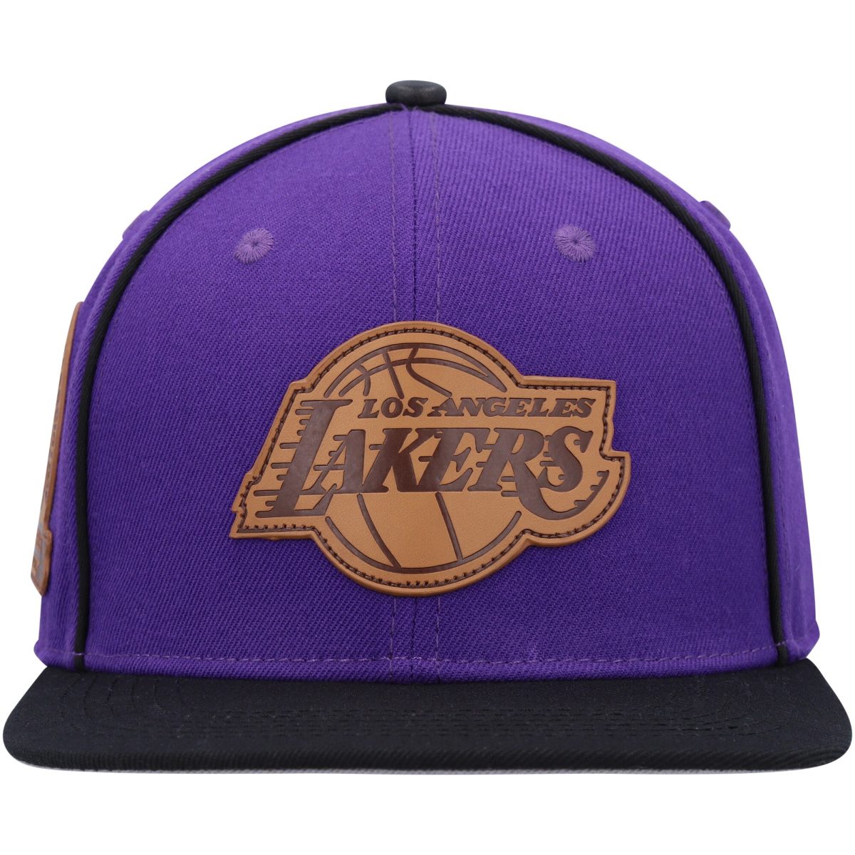 Official Los Angeles Lakers mens los angeles lakers pro standard purpleblack heritage leather patch snapback hat | Lakers Shop