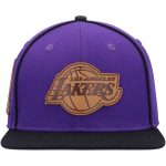 Official Los Angeles Lakers mens los angeles lakers pro standard purpleblack heritage leather patch snapback hat | Lakers Shop