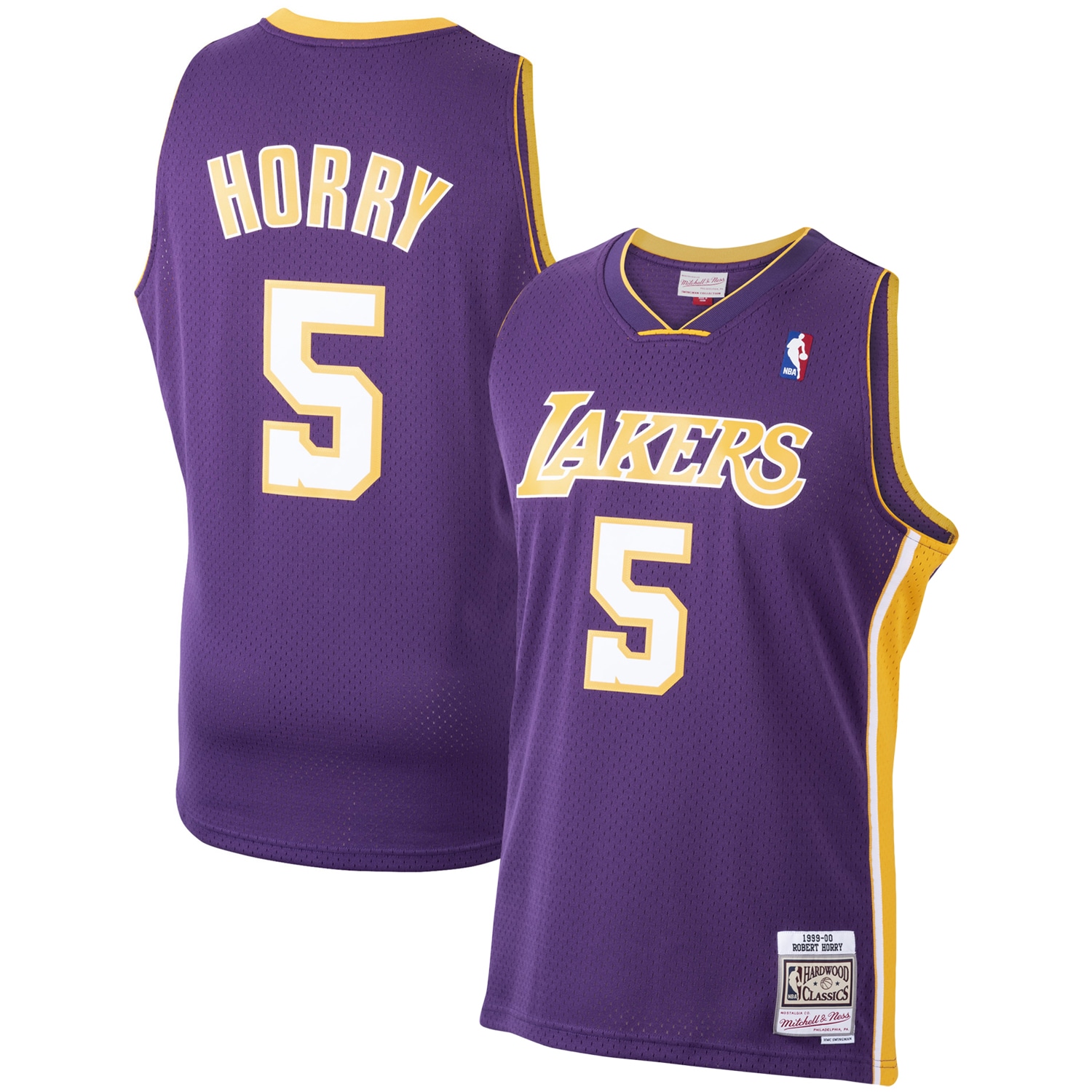 Official Los Angeles Lakers mens los angeles lakers robert horry mitchell  ness purple 199900 hardwood classics swingman jersey | Lakers Shop