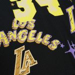Official Los Angeles Lakers mens los angeles lakers shaquille oneal mitchell  ness black 199697 swingman sidewalk sketch jersey | Lakers Shop