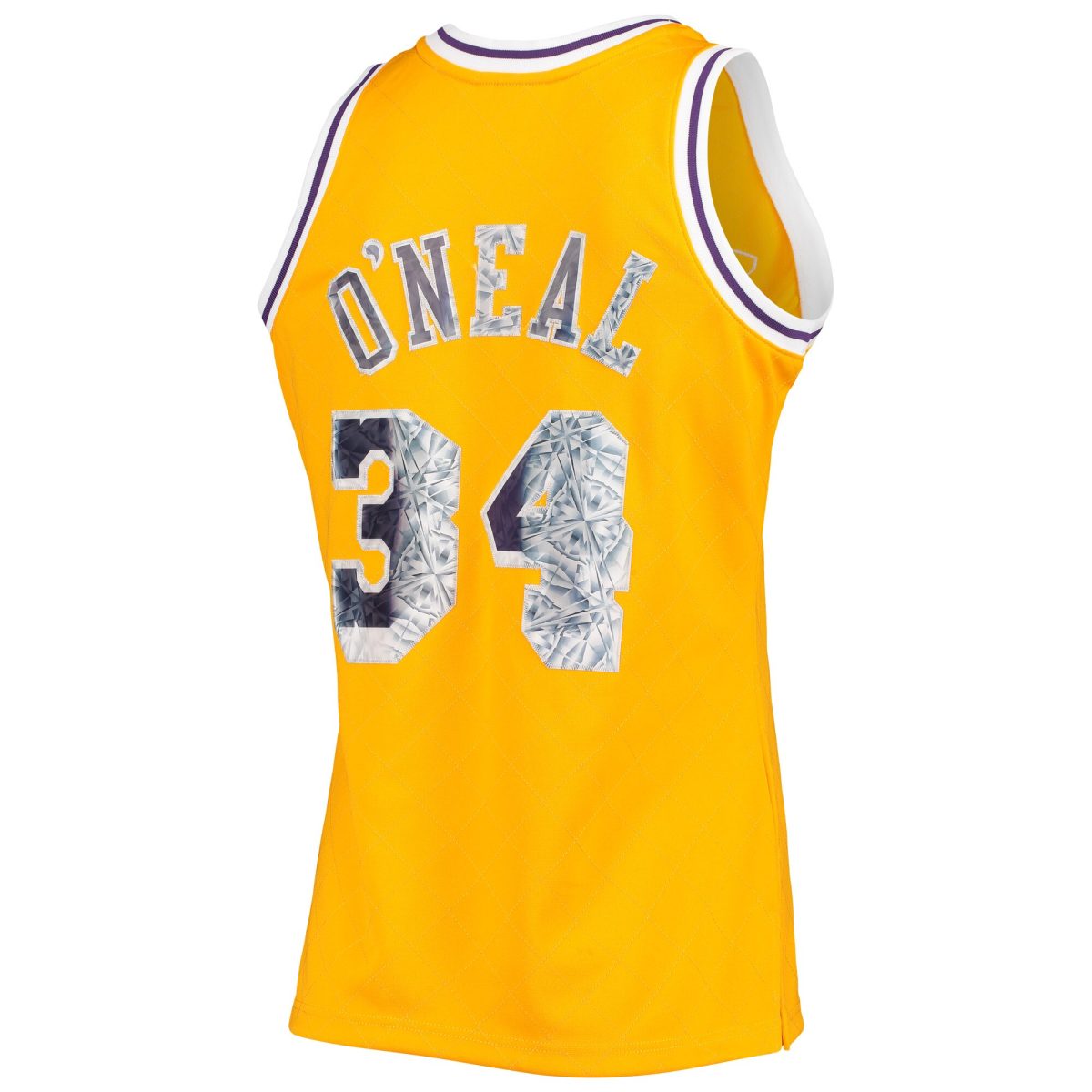 Official Los Angeles Lakers mens los angeles lakers shaquille oneal mitchell  ness gold 1996-97 hardwood classics nba 75th anniversary diamond swingman jersey | Lakers Shop