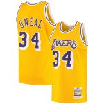 Official Los Angeles Lakers mens los angeles lakers shaquille oneal mitchell  ness gold 199697 hardwood classics authentic jersey | Lakers Shop