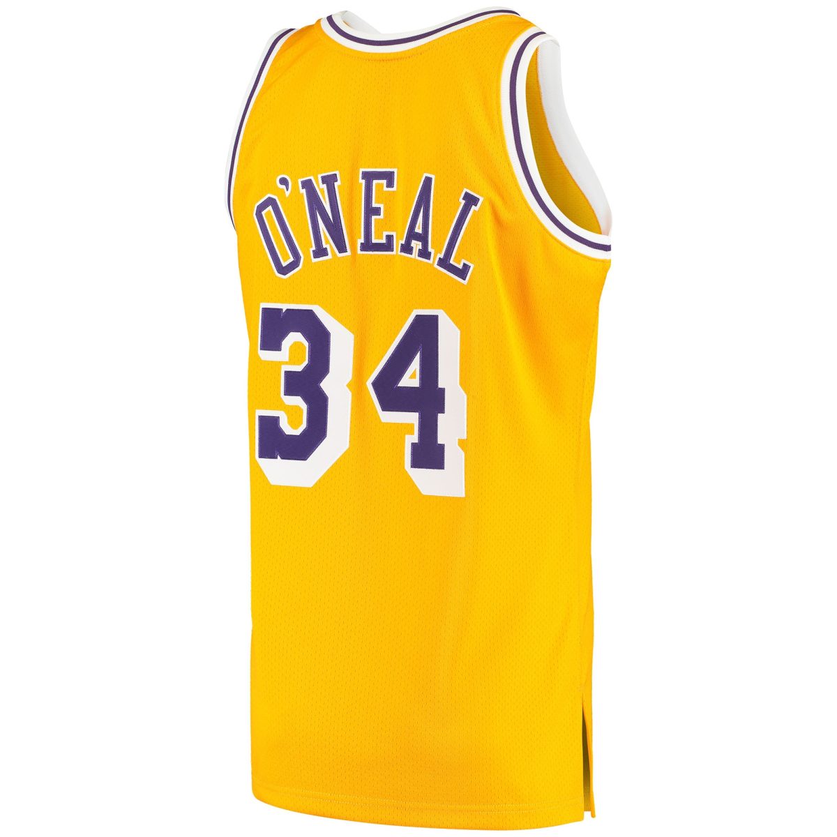 Official Los Angeles Lakers mens los angeles lakers shaquille oneal mitchell  ness gold 199697 hardwood classics authentic jersey | Lakers Shop