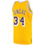 Official Los Angeles Lakers mens los angeles lakers shaquille oneal mitchell  ness gold 199697 hardwood classics authentic jersey | Lakers Shop