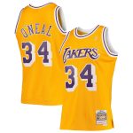Official Los Angeles Lakers mens los angeles lakers shaquille oneal mitchell  ness gold 199697 hardwood classics swingman jersey | Lakers Shop