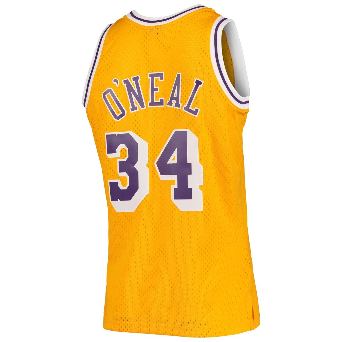 Official Los Angeles Lakers mens los angeles lakers shaquille oneal mitchell  ness gold 199697 hardwood classics swingman jersey | Lakers Shop