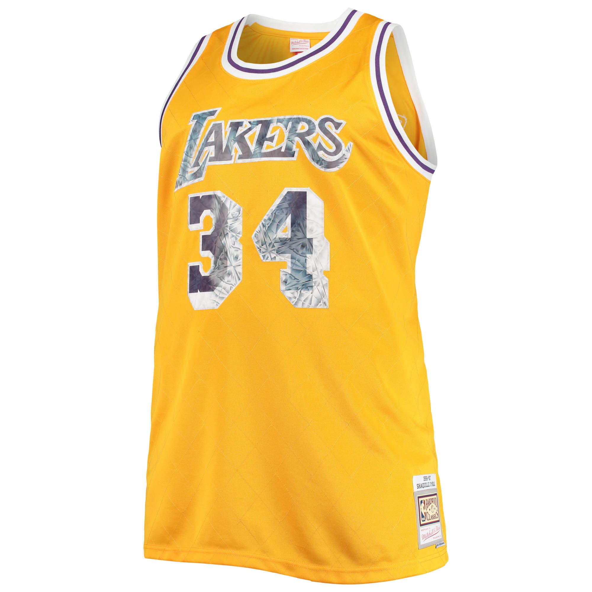 Official Los Angeles Lakers mens los angeles lakers shaquille oneal mitchell  ness gold big  tall 1996-97 nba 75th anniversary diamond swingman jersey | Lakers Shop