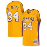 Official Los Angeles Lakers mens los angeles lakers shaquille oneal mitchell  ness gold hardwood classics swingman jersey | Lakers Shop