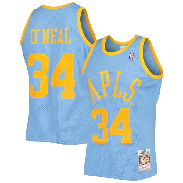 Official Los Angeles Lakers mens los angeles lakers shaquille oneal mitchell  ness powder blue 200102 hardwood classics swingman jersey | Lakers Shop