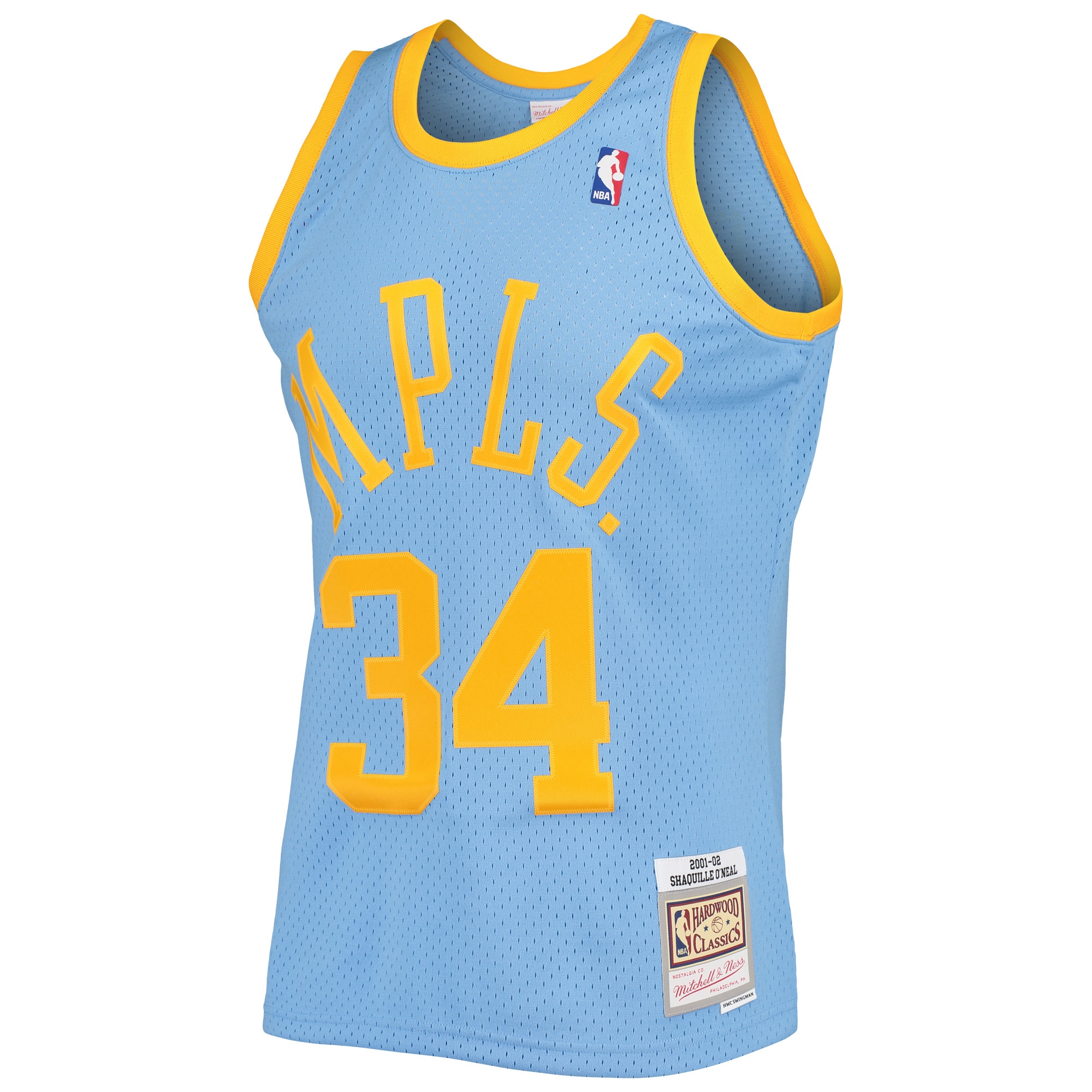 Official Los Angeles Lakers mens los angeles lakers shaquille oneal mitchell  ness powder blue 200102 hardwood classics swingman jersey | Lakers Shop