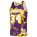 Official Los Angeles Lakers mens los angeles lakers shaquille oneal mitchell  ness purple 199697 hardwood classics marble swingman jersey | Lakers Shop