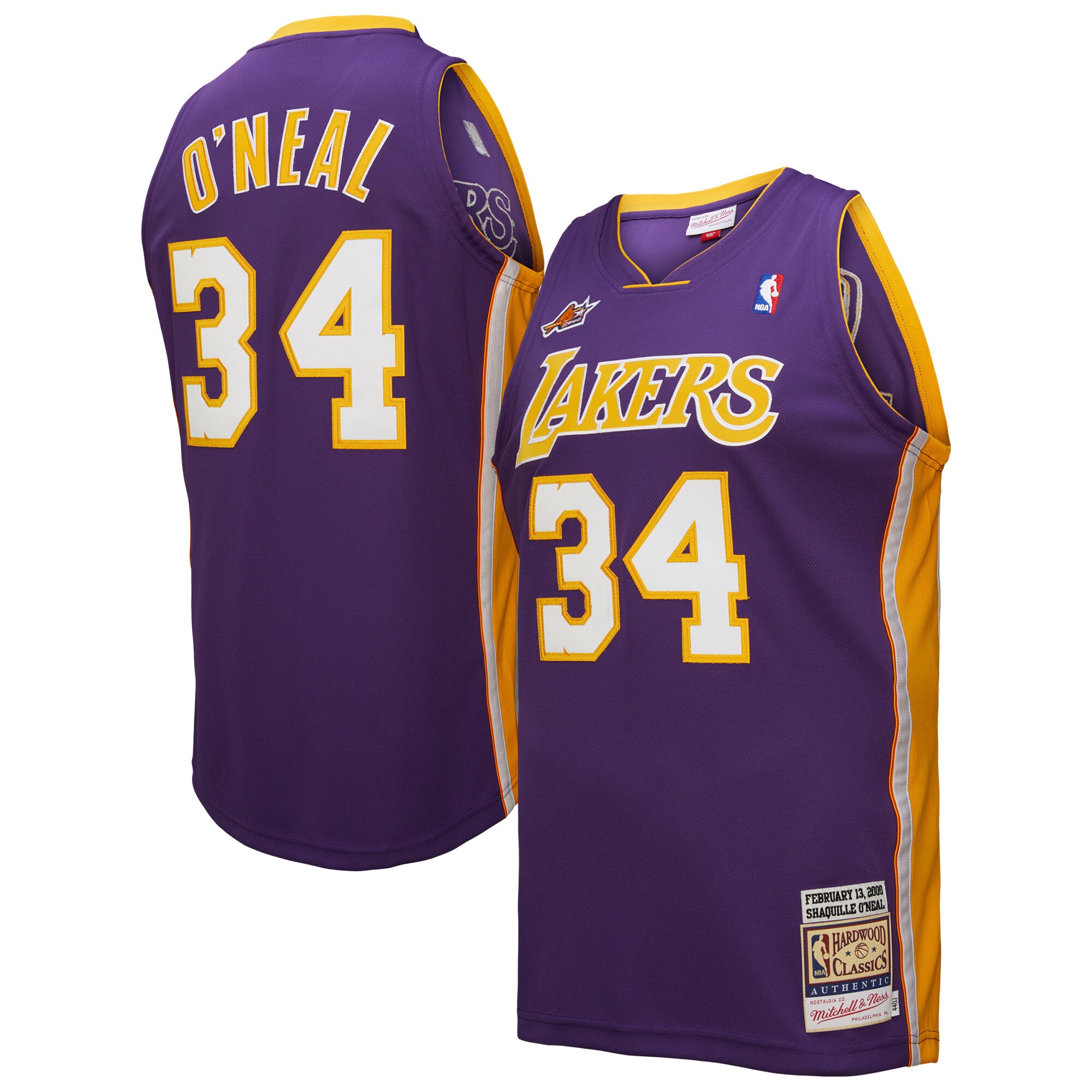 Official Los Angeles Lakers mens los angeles lakers shaquille oneal mitchell  ness purple 2000 nba all-star game authentic jersey | Lakers Shop